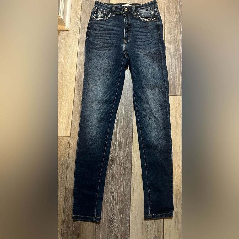 Kancan Dark Wash Skinny Jeans Style-Estilo waist 28